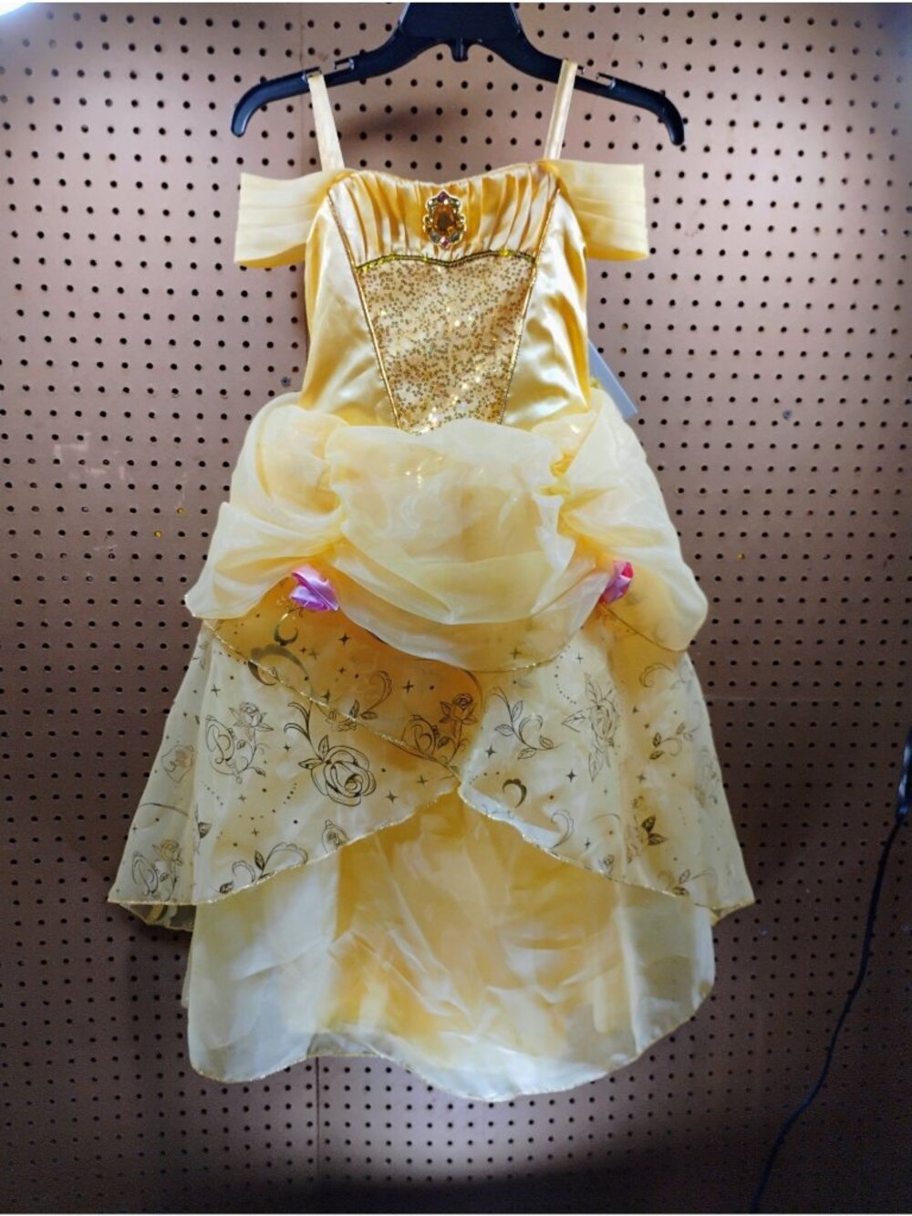 Disney Belle Princess Dress Costume Sparkling Yellow Gold Girls